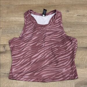 Zebra Print Pink Crop Top